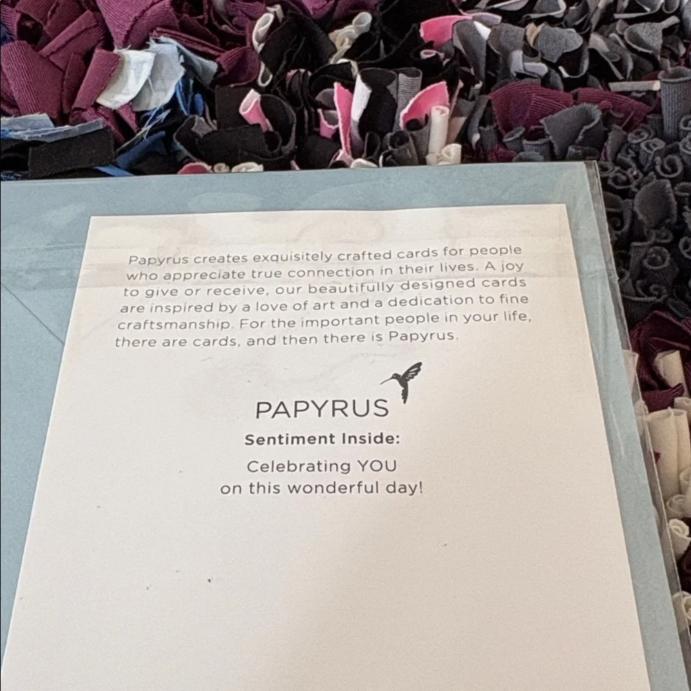 🆕Papyrus Fabric Embroidered Birthday Greeting Card